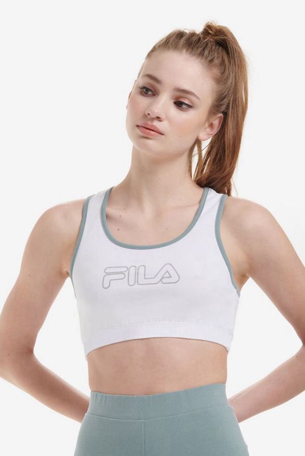 Tops Fila Mulher Branco/Prateadas - Fila Rebeca Bra Portugal Lojas,ETSP-19853